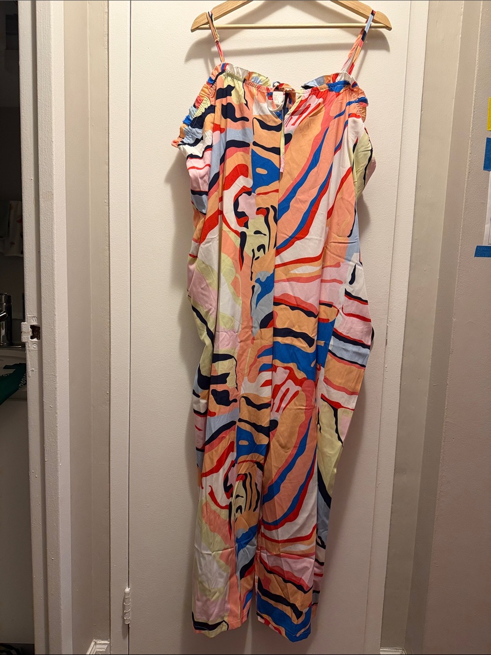 4X Colorful Spaghetti Strap Jumpsuit